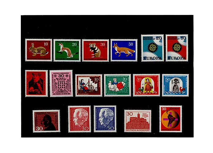 Bund, Briefmarken-Jahrgang 1967