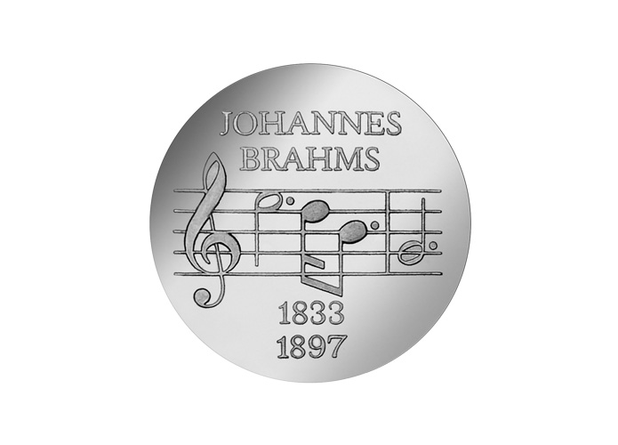 DDR Mnze:  5 Mark "75. Todestag Johannes Brahms", 1972 (Vorzglich/Stempelglanz)