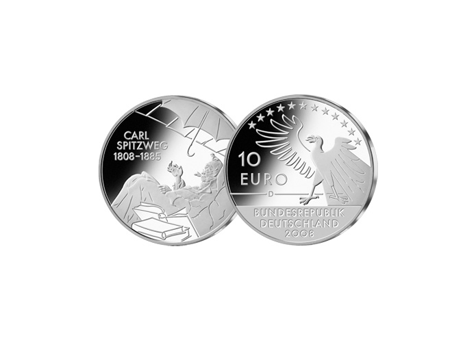 10 Euro 200. Geburtstag Carl Spitzweg;  2008 (Spiegelglanz)