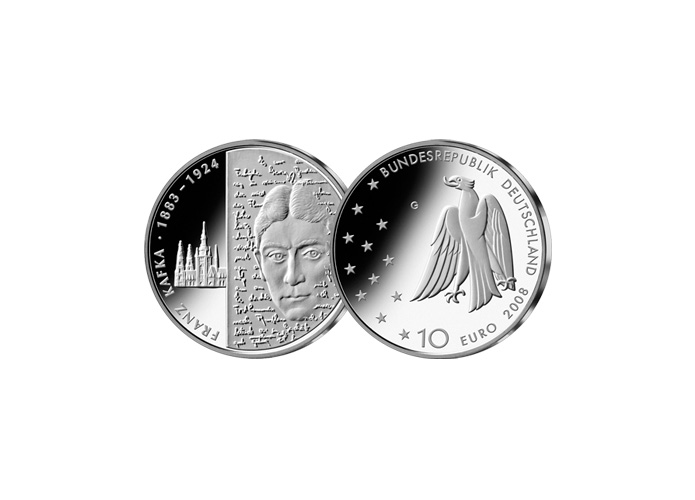 10 Euro 125. Geburtstag Franz Kafka; 2008 (Spiegelglanz)