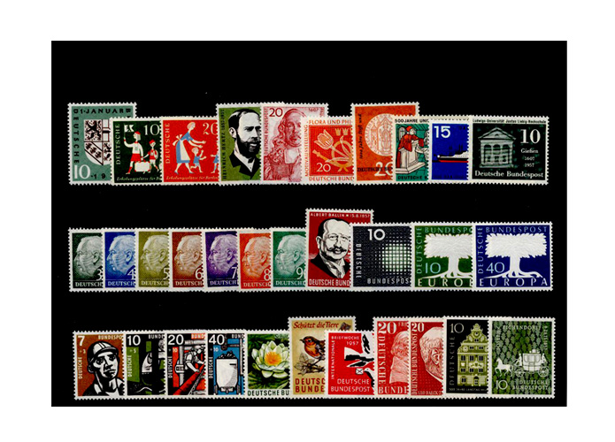 Bund, Briefmarken-Jahrgang 1957
