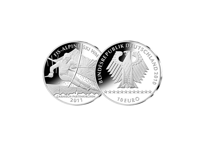 10-Euro FIS Alpine Ski-WM 2011; 2010 (Spiegelglanz)