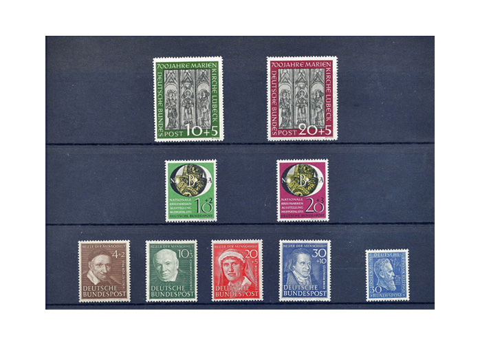 Bund, Briefmarken-Jahrgang 1951 (ohne Posthornsatz) 