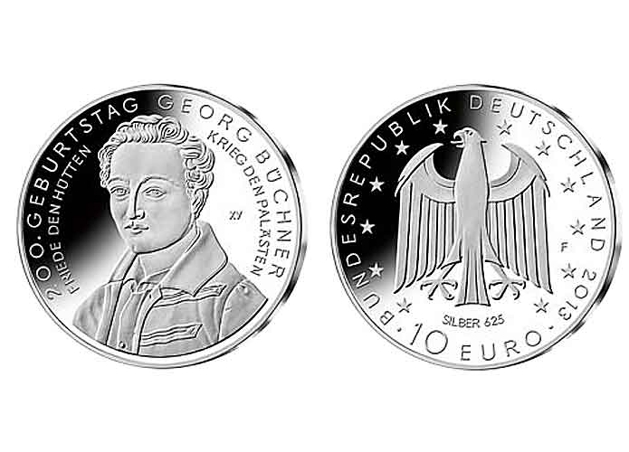10 Euro "200. Geburtstag Georg Bchner" (Spiegelglanz)