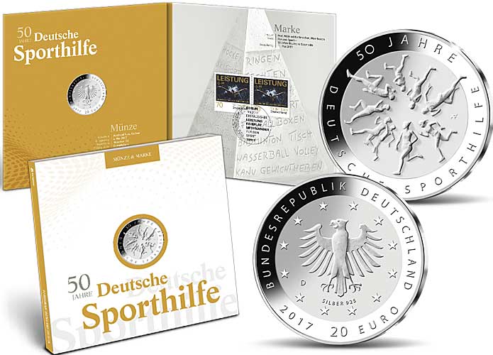 Numisfolder Mnze & Marke: "50 Jahre Deutsche Sporthilfe"
