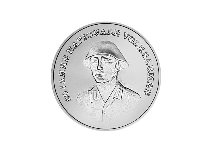 DDR Mnze: 10 Mark "20 Jahre Nationale Volksarmee", 1975 (Vorzglich/Stempelglanz)