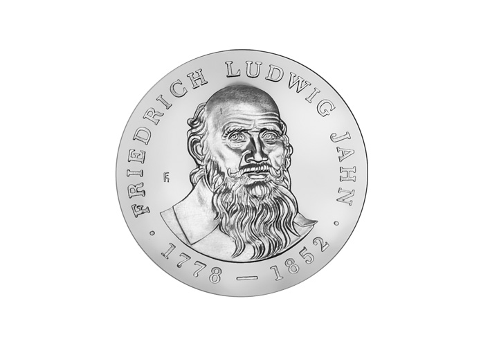 DDR Münze: 5 Mark "125. Todestag Friedrich Ludwig Jahn", 1977 (Vorzüglich/Stempelglanz)