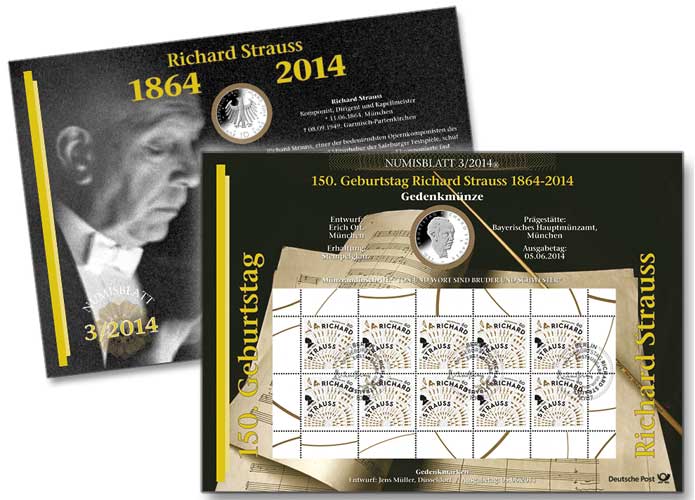 Numisblatt: "150. Geb. Richard Strauss"