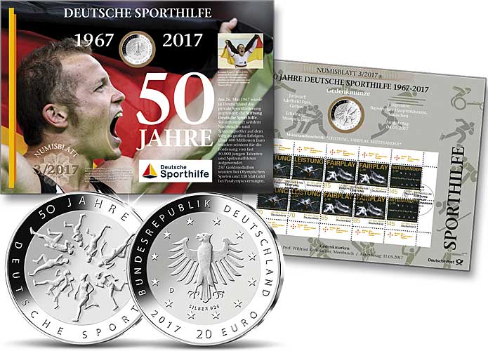 Numisblatt: "50 Jahre Deutsche Sporthilfe"