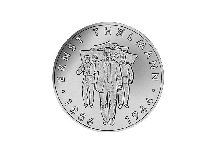 DDR Mnze: 10 Mark "100. Geburtstag Ernst Thlmann", 1986 (Vorzglich/Stempelglanz)