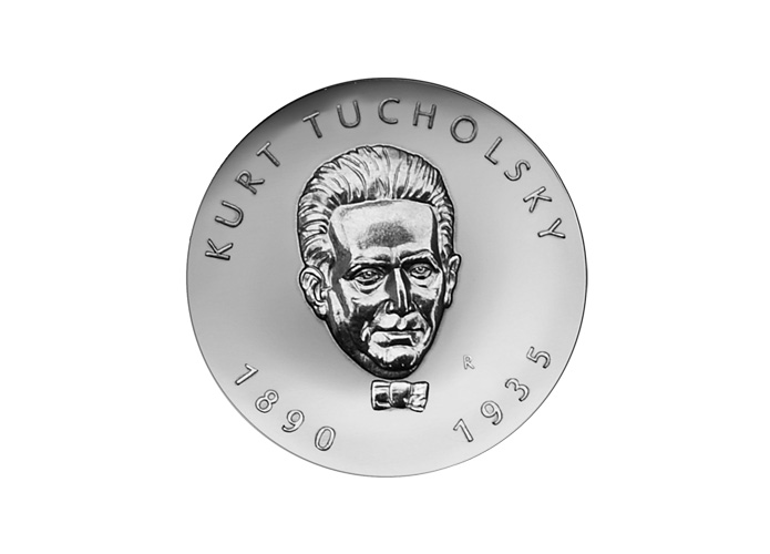 DDR Mnze: 5 Mark "100. Geburtstag von Kurt Tucholsky", 1990 (Vorzglich/Stempelglanz)