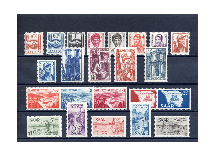 Saarland, Briefmarken-Jahrgang 1948, Stze