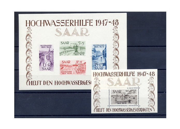 Saarland, Briefmarken-Jahrgang 1948, Blocks