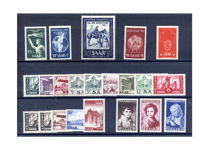 Saarland, Briefmarken-Jahrgang 1952