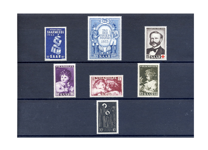 Saarland, Briefmarken-Jahrgang 1953