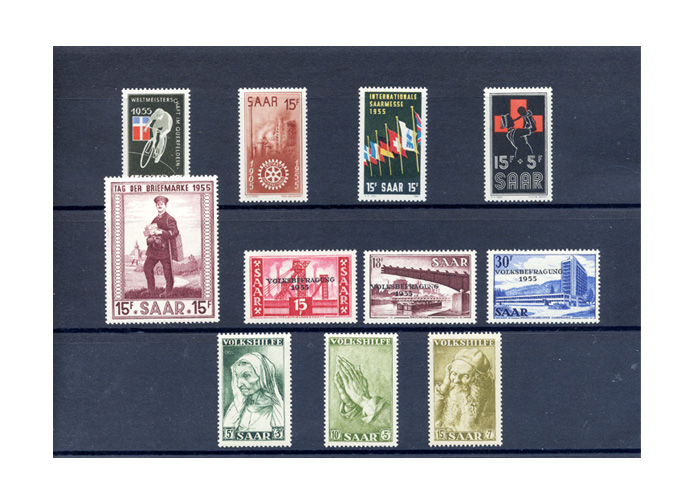 Saarland, Briefmarken-Jahrgang 1955