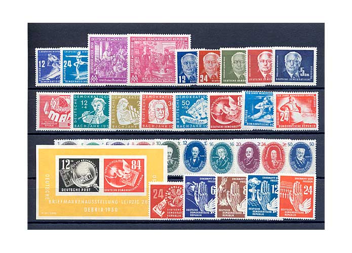 DDR, Briefmarken-Jahrgang 1950