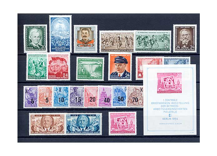 DDR, Briefmarken-Jahrgang 1954