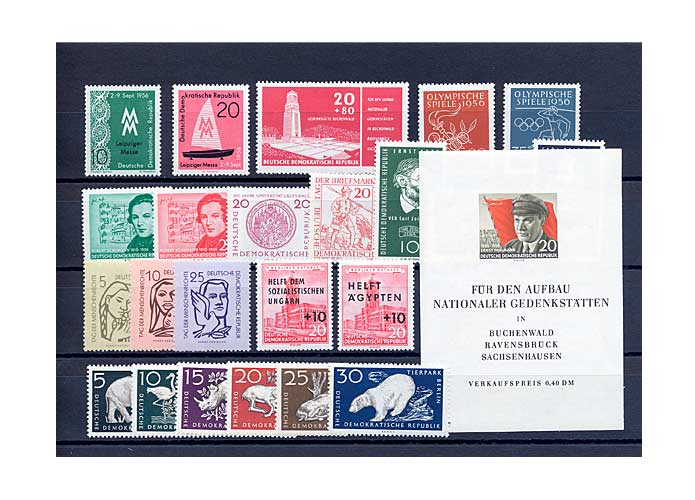 DDR, Briefmarken-Jahrgang 1956