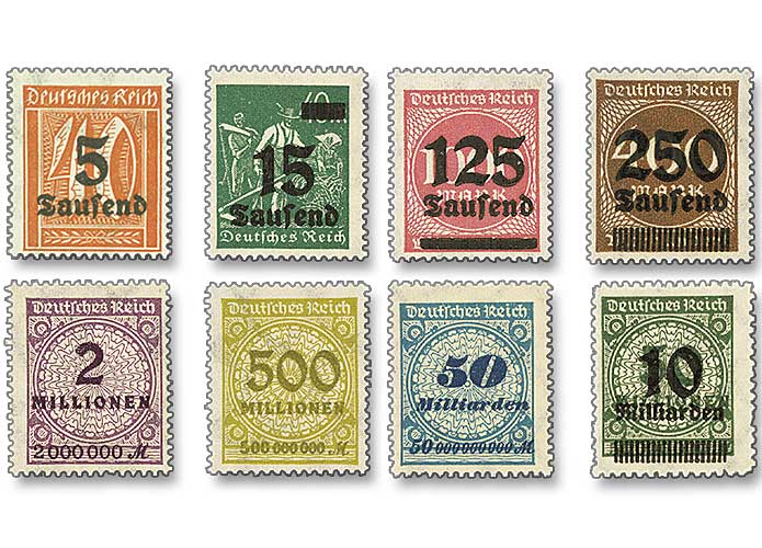"Postwertzeichen der Hochinflation", Komplett-Set