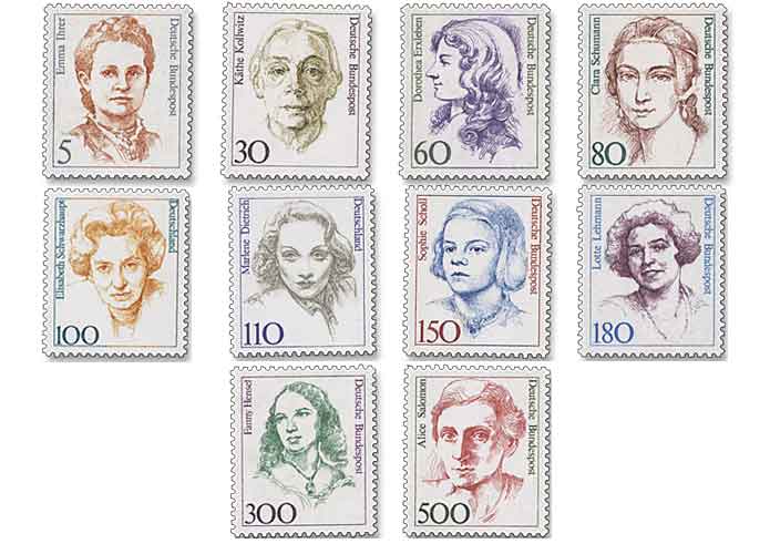 BRD, Dauerserie "Frauen der deutschen Geschichte" in DM-Whrung