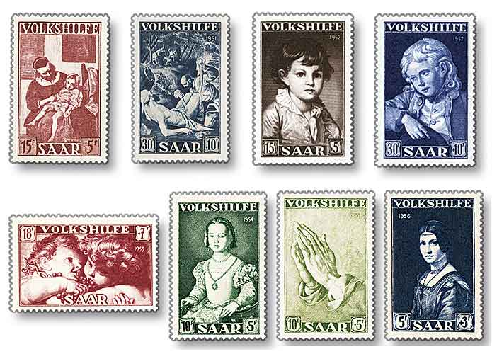 Saarland, Volkshilfe-Serie "Gemlde I-VII", Komplett-Sammlung