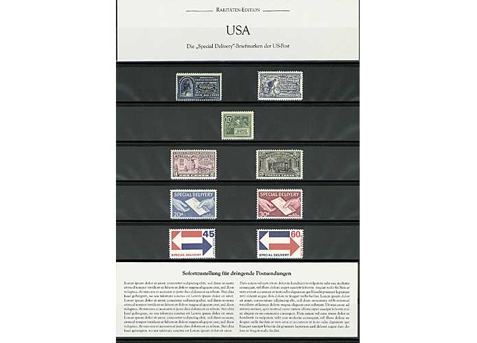 USA, "Special Delivery"-Marken US-Post