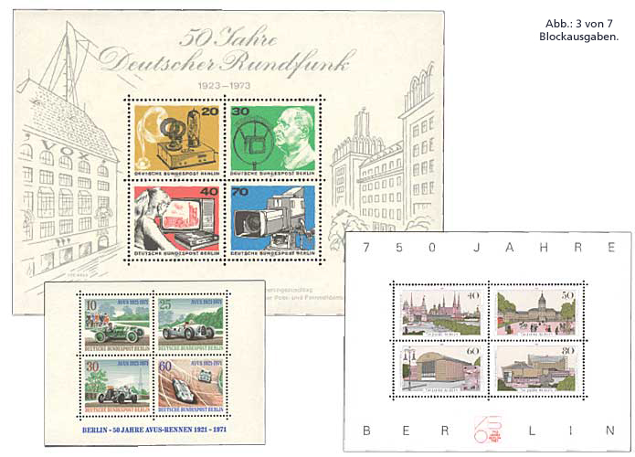 "Berliner Blocks Nr. 2 - 8", Blockausgaben im Set