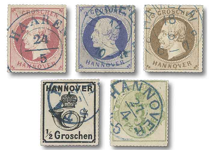 Knigreich Hannover "Die letzten 5 Freimarkenausgaben"
