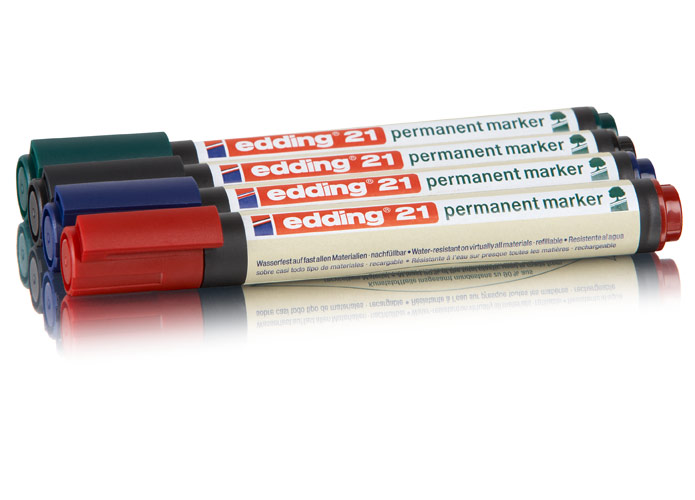 Edding ecoLine E-21 PERMANENT MARKER, Rundspitze 4er