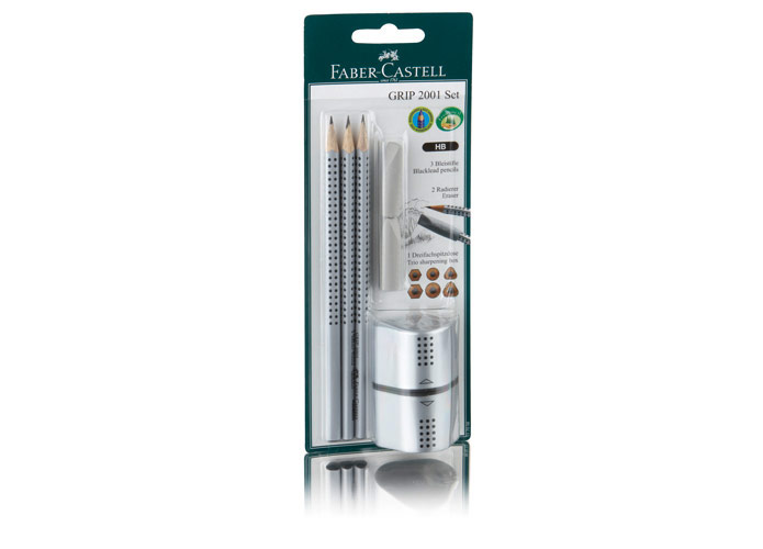 Faber Castell Bleistifteset GRIP 2001, silber