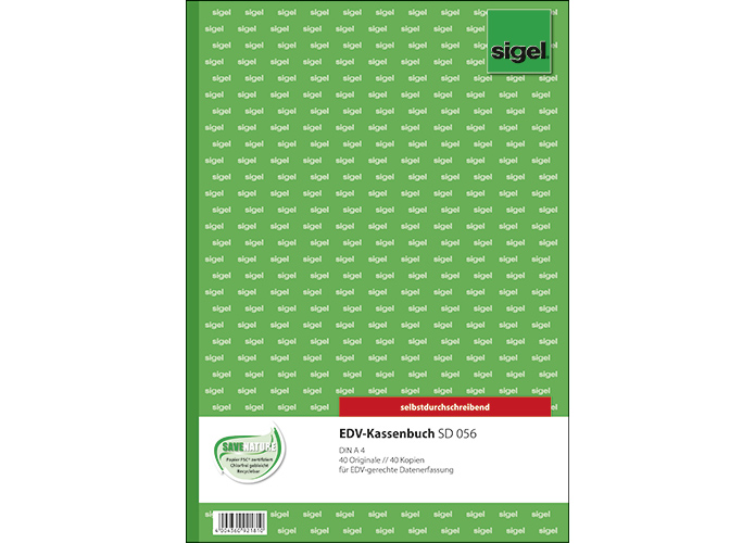 Sigel Formularbcher Kassenbuch, EDV SD056, 2x 40 Blatt
