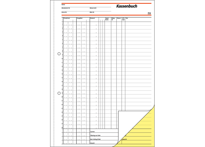 Sigel Formularbücher Kassenbuch, EDV SD056, 2x 40 Blatt