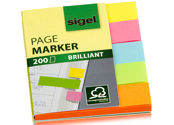 Sigel Haftmarker Papier: Haftmarker Brillant, mini, 5 Farben im Pocket